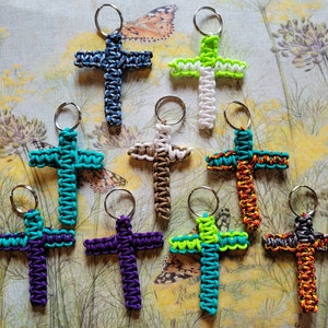 Cross of Paracord Keyring