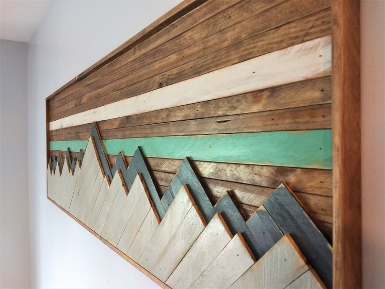 Wood Wall Art Mountain Wall Art Large Wall Art Modern Wall Etsy