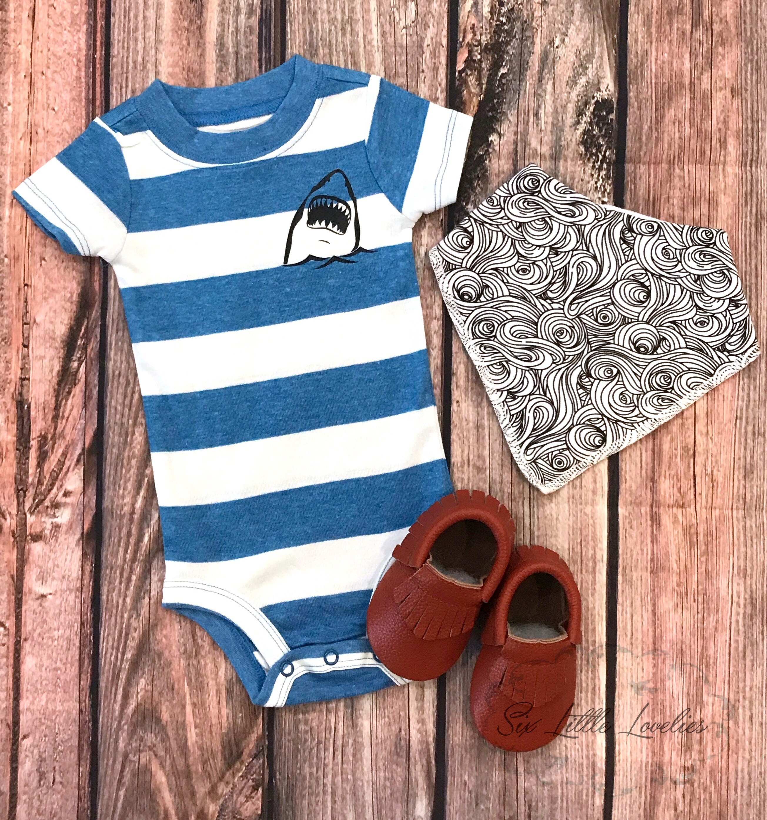 Baby Shark Bodysuit Adorable Baby One Piece Shark Outfit Etsy