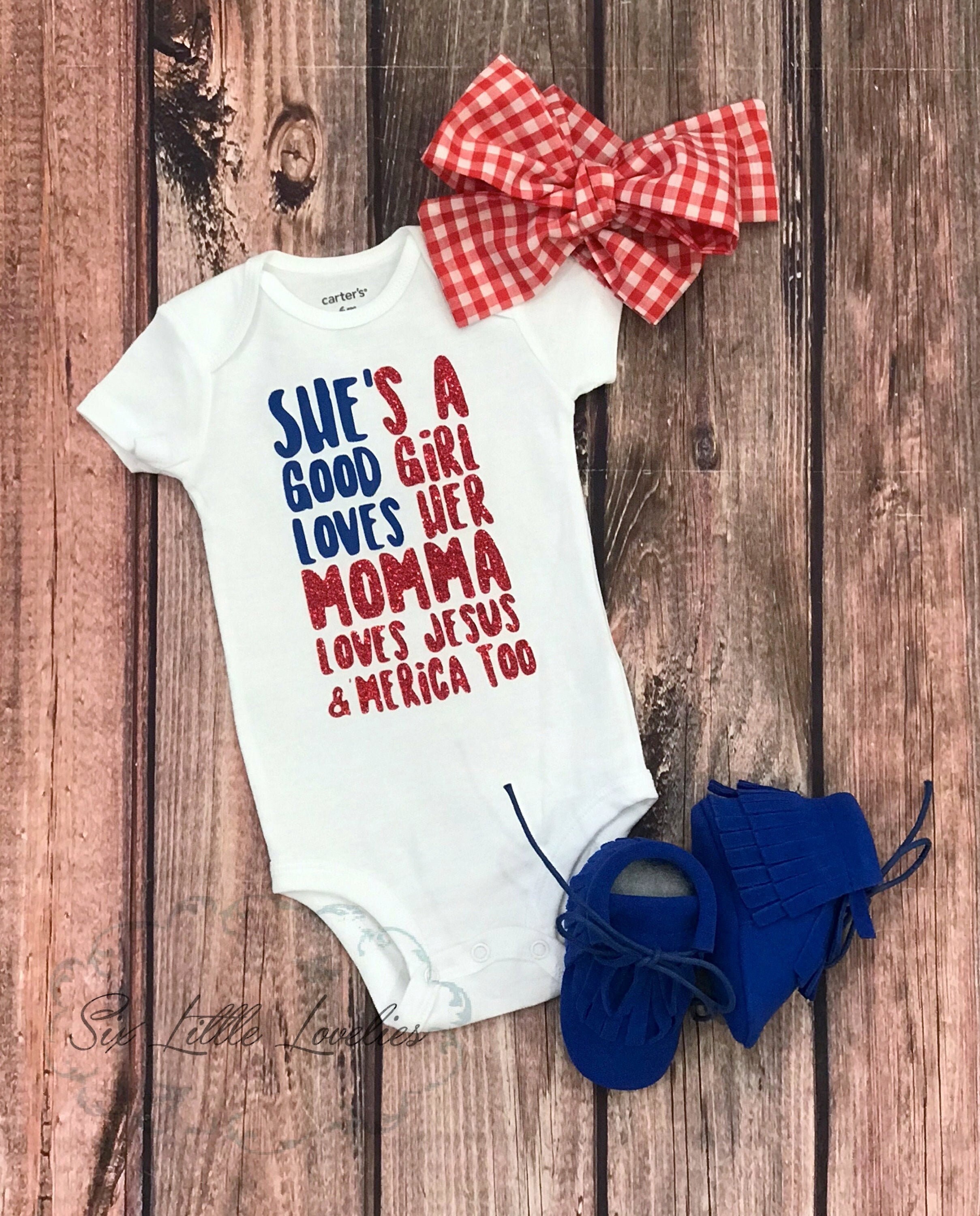 Darling 4th of July Outfit/Baby Bodysuit/Patriotic One Piece/She'…