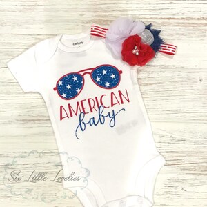 American Baby One Piece/4th of July Outfit/Baby Girl/Baby Boy/Patriotic Bodysuit