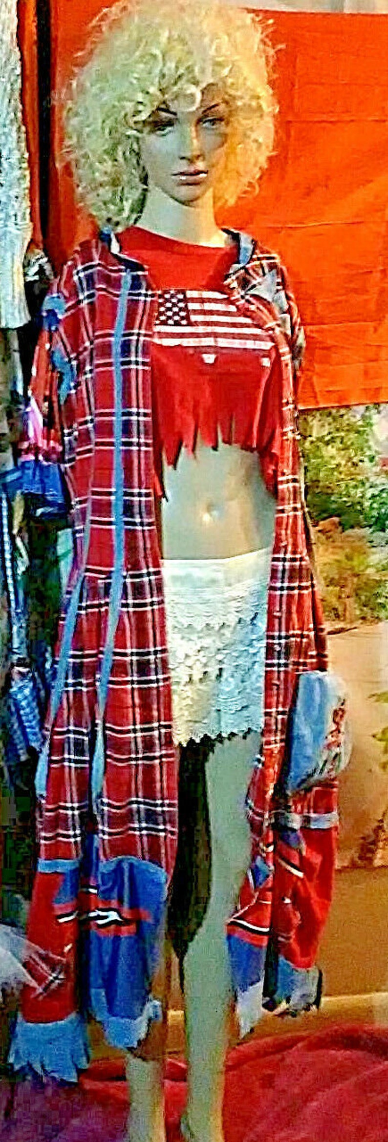 Sale,Free SHipp dress upcycled ooak dress tunic jacket Handmade dress country western boho dress tunic gypsy,steampunk Koolhanddesigns