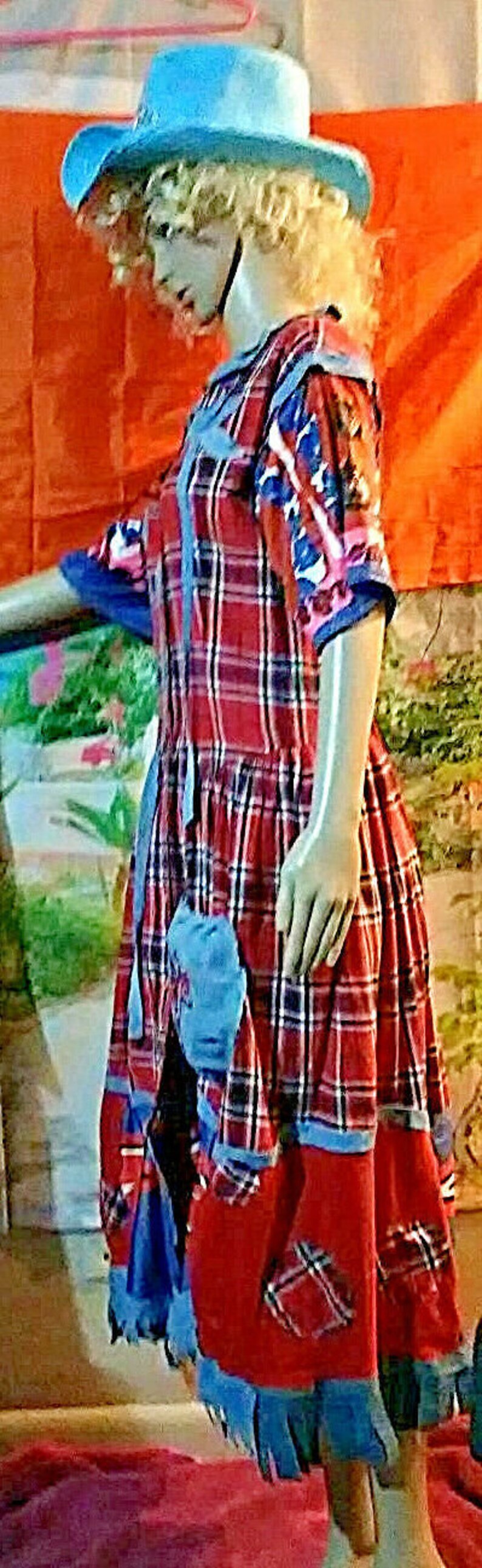 Sale,Free SHipp dress upcycled ooak dress tunic jacket Handmade dress country western boho dress tunic gypsy,steampunk Koolhanddesigns
