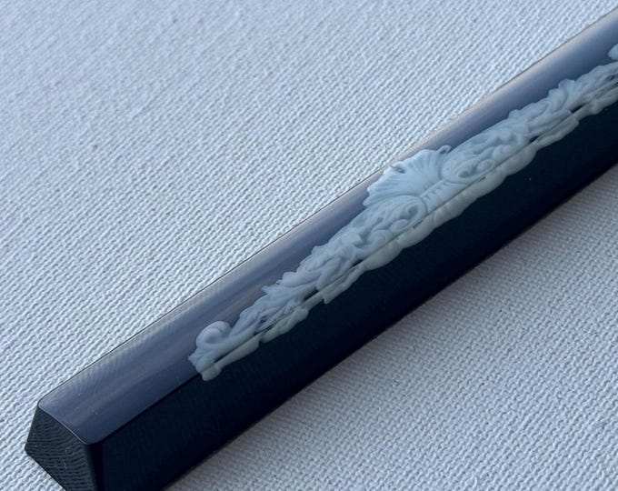 Cherry Profile - Artisan "Vintage, Gothic" Space Bar KeyCap size 6.25u, Gloss finish, Hand Made Keycaps, Black with White design. GemKeyCaps