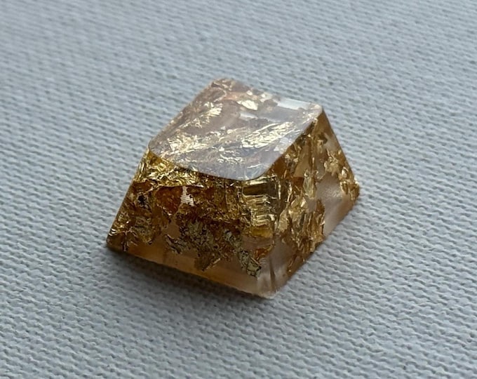 Cherry Profile - Artisan Keycaps 'Clear with gold' flake Glossy Backlit Cherry Mx Mechanical Keyboards Jewelry