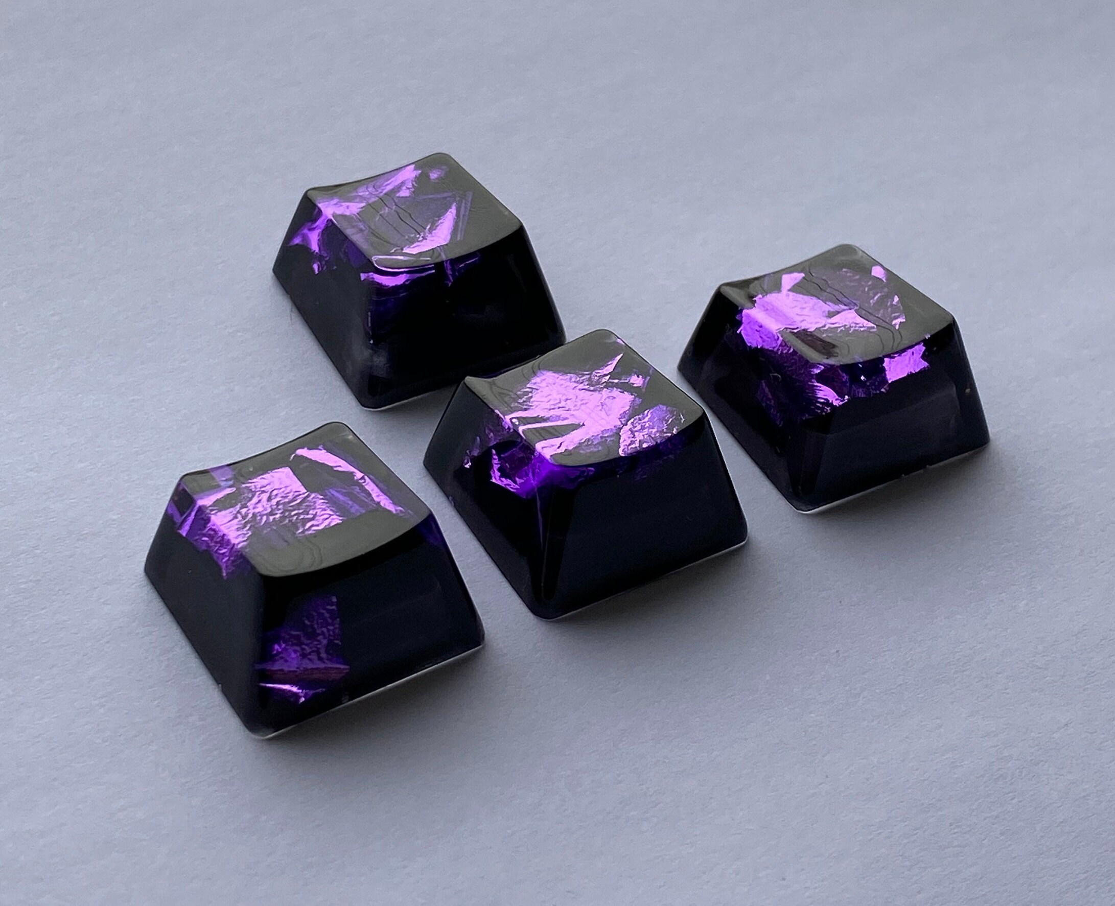 Artisan Keycaps Black & Purple Key cap Space Bar 6.25u, 1.5u, 1u, 1.75u