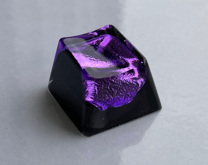 Artisan Keycaps Black & Purple ESC Key cap 1u (R4) Glossy Keycap OEM profile Cherry MX (more sizes in other listing for this color)