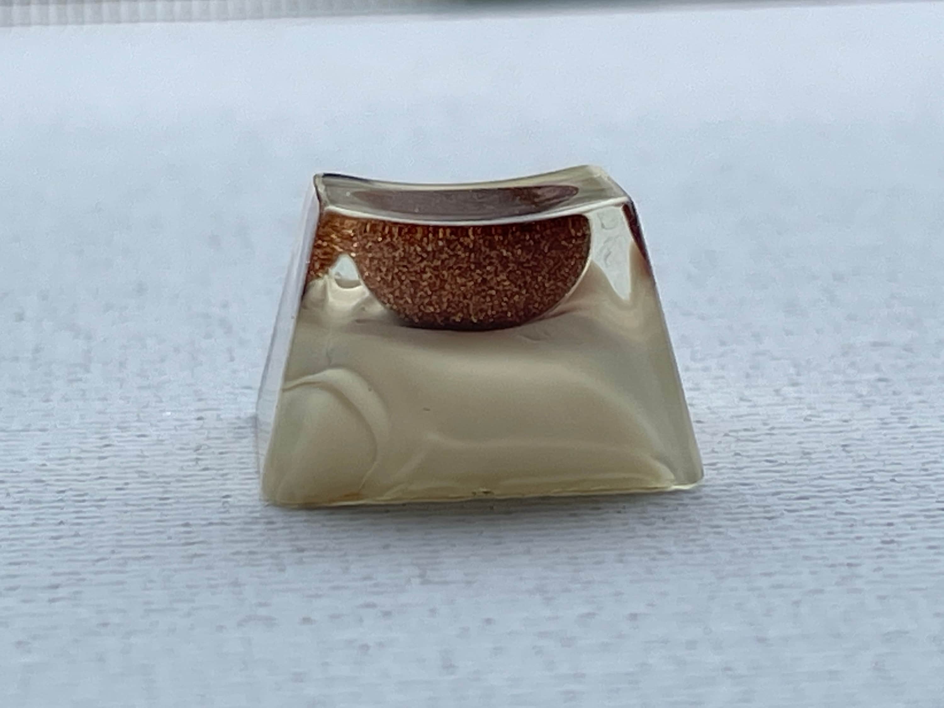 Artisan Keycap 1u ESC keycap with copper sparkly gemstone OEM Profile