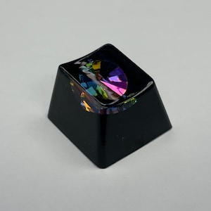 Artisan Keycap - Glossy 1u ESC keycap Black Rainbow keycap unique gift 1u R4 OEM Profile, MX