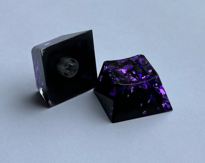 Artisan Keycaps Black with Purple flake KeyCap 1u ESC key, Glossy OEM & Cherry profile MX support