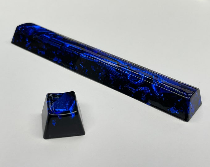 Black & Blue KeyCaps - More Sizes - Artisan glossy arrow keys, ESC 1u, Spacebar 6.25u 1.75u, Mechanical Keyboards, OEM profile, MX support