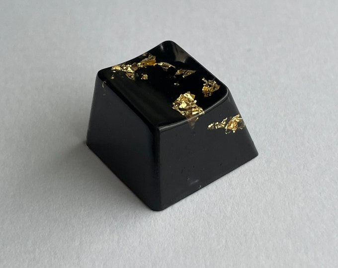 Black & Gold Keycaps Artisan glossy arrow keys, ESC 1u,1.25u 1.75u, 2.25u, 2.75u. Mechanical Keyboards OEM profile (1u cherry profile*)