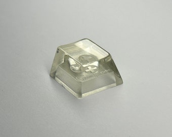 CHERRY PROFILE - Clear Transparent Keycap 1u R4 size - Hand Made Keycaps Mechanical Keyboards - Cherry MX support Back lit Gemkeycaps Logo