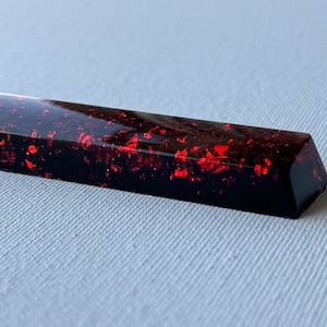 Black Artisan Keycap with Red Flake - Glossy Keycap Arrow Keys, 2.75u Right Shift, Back-lit, OEM profile Cherry MX