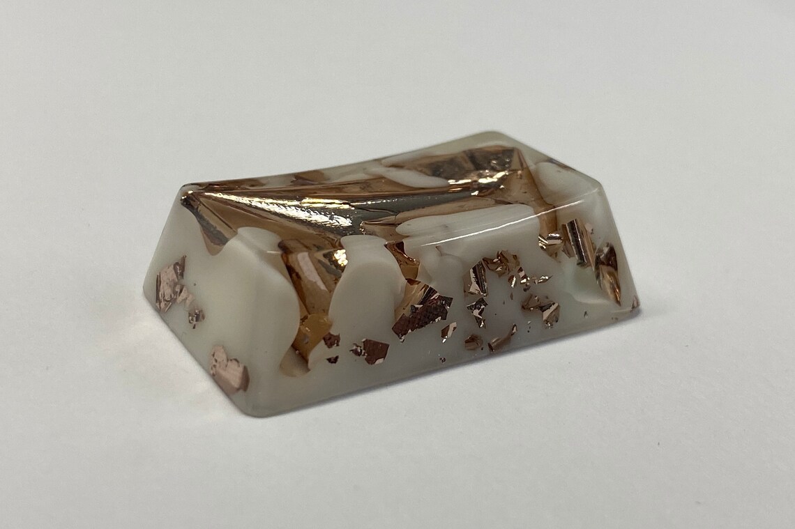 Artisan Keycaps White & Rose Gold Flake 1.75u 1.25u 1u Esc | Etsy