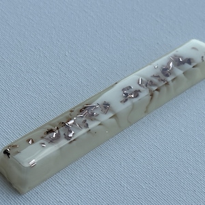 Artisan Keycaps White & Rose Gold Flake 1.75u, 2u, Hand Made Keycap Glossy Cherry profile Cherry MX Gemkeycaps