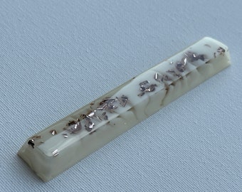 Artisan Keycaps White & Rose Gold Flake 1.75u, 2u, Hand Made Keycap Glossy Cherry profile Cherry MX Gemkeycaps