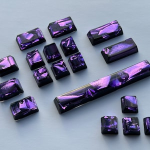 Artisan Keycaps Black & Purple Key cap Space Bar 6.25u, 1.5u, 1u, 1.75u Arrow Keycaps Set Glossy Keycap OEM profile Cherry MX