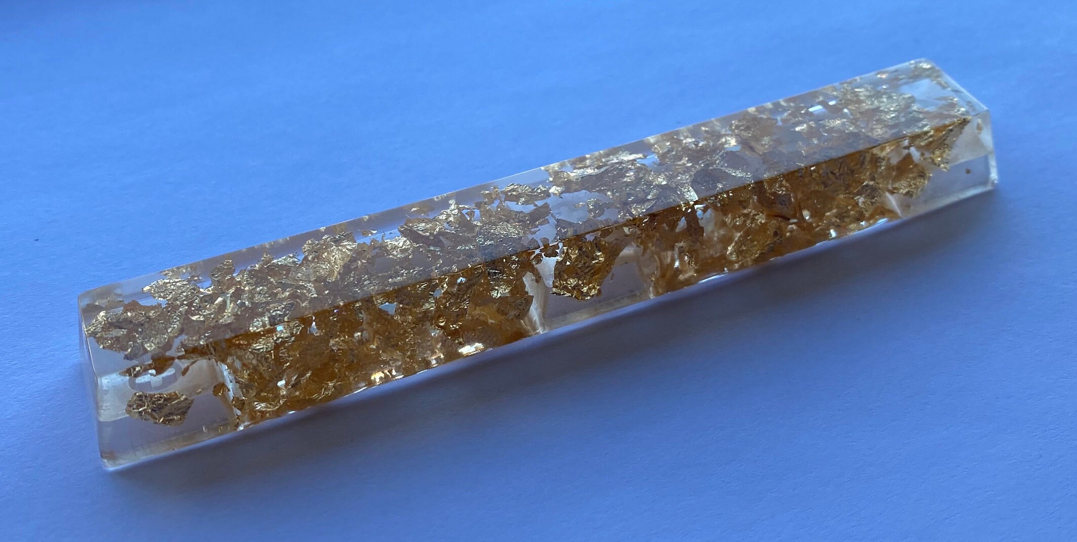 Artisan Space Bar Keycap Resin Keycap Clear Gold Space Bar Size 6