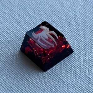 Artisan Spider logo Keycap (More Options) OEM or Cherry Profile, size 1u row 4, ESC/F row Replacement, Glossy Backlit GemKeyCap Hand Made