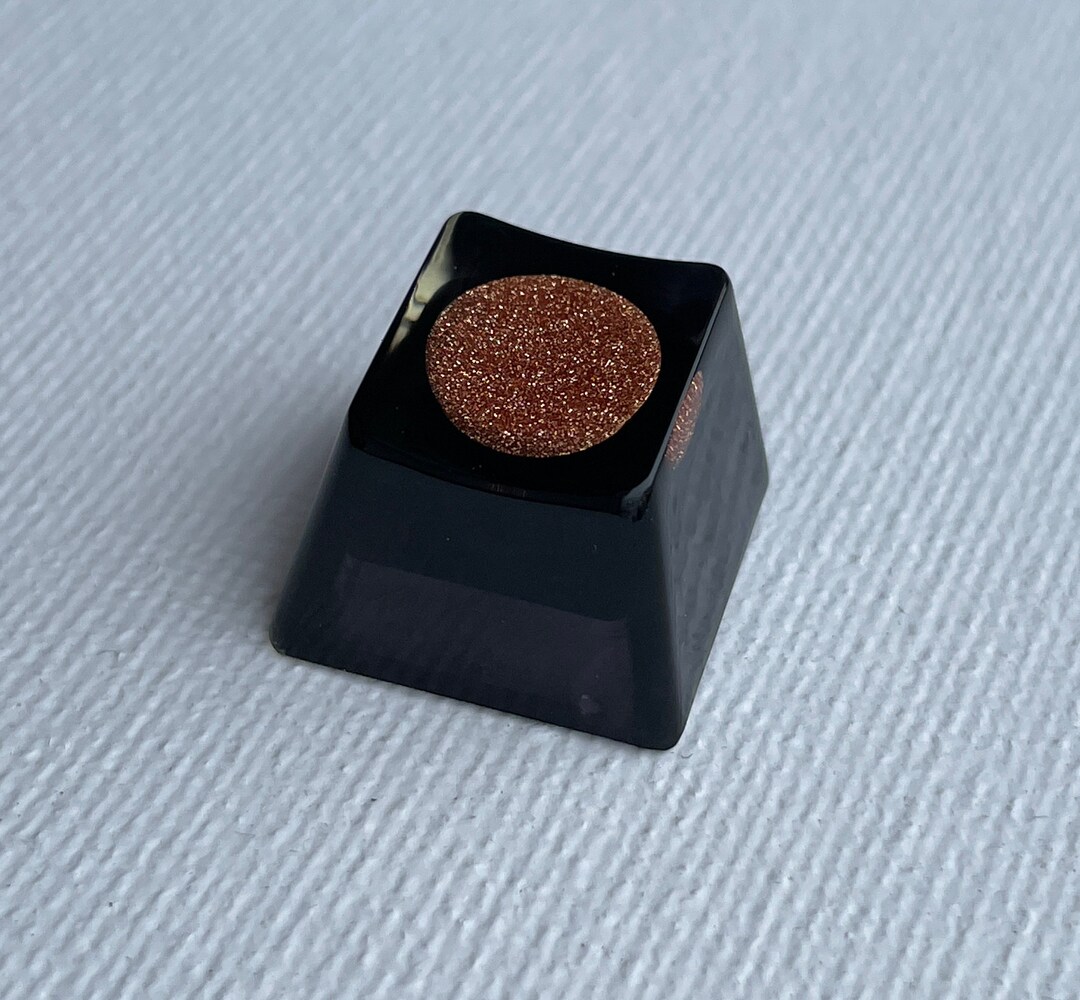 Artisan Keycap - 1u ESC Keycap With Copper Sparkly Gemstone Black OEM ...