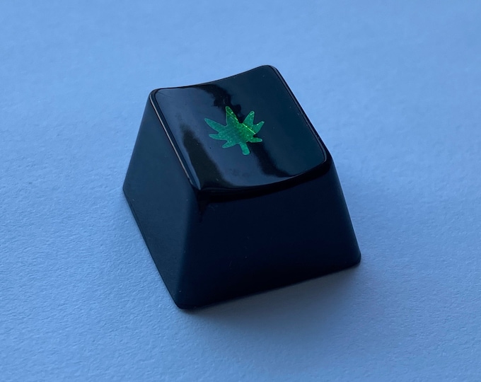 Artisan keycap, Clear Hemp Marijuana Weed 420 Key Cap ESC, Space Bar 6.25u Key Cap Back Lit OEM Profile Cherry MX