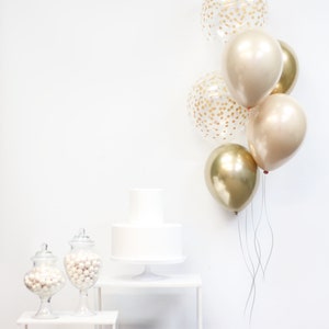 CHROME Blush and Gold Confetti Balloon Bouquet - wedding bridal balloon bouquet