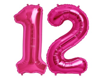 GIANT Number 12 Balloon Pink 12 Jumbo Balloons 40 - Etsy