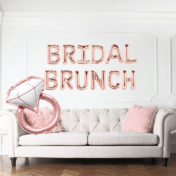 Bridal Brunch balloon banner rose gold letter balloons Bridal shower party decorations 16" tall letter balloons