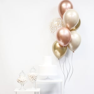 Blush and Gold CHROME Balloon Bouquet Blush and Rose Gold Balloon Bouquet