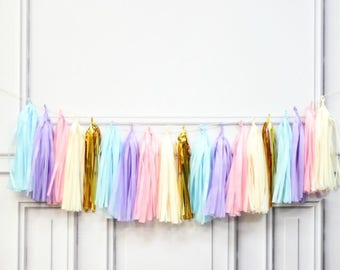 Unicorn Tassel Garland - Unicorn Party Decorations - Unicorn Colors Decor