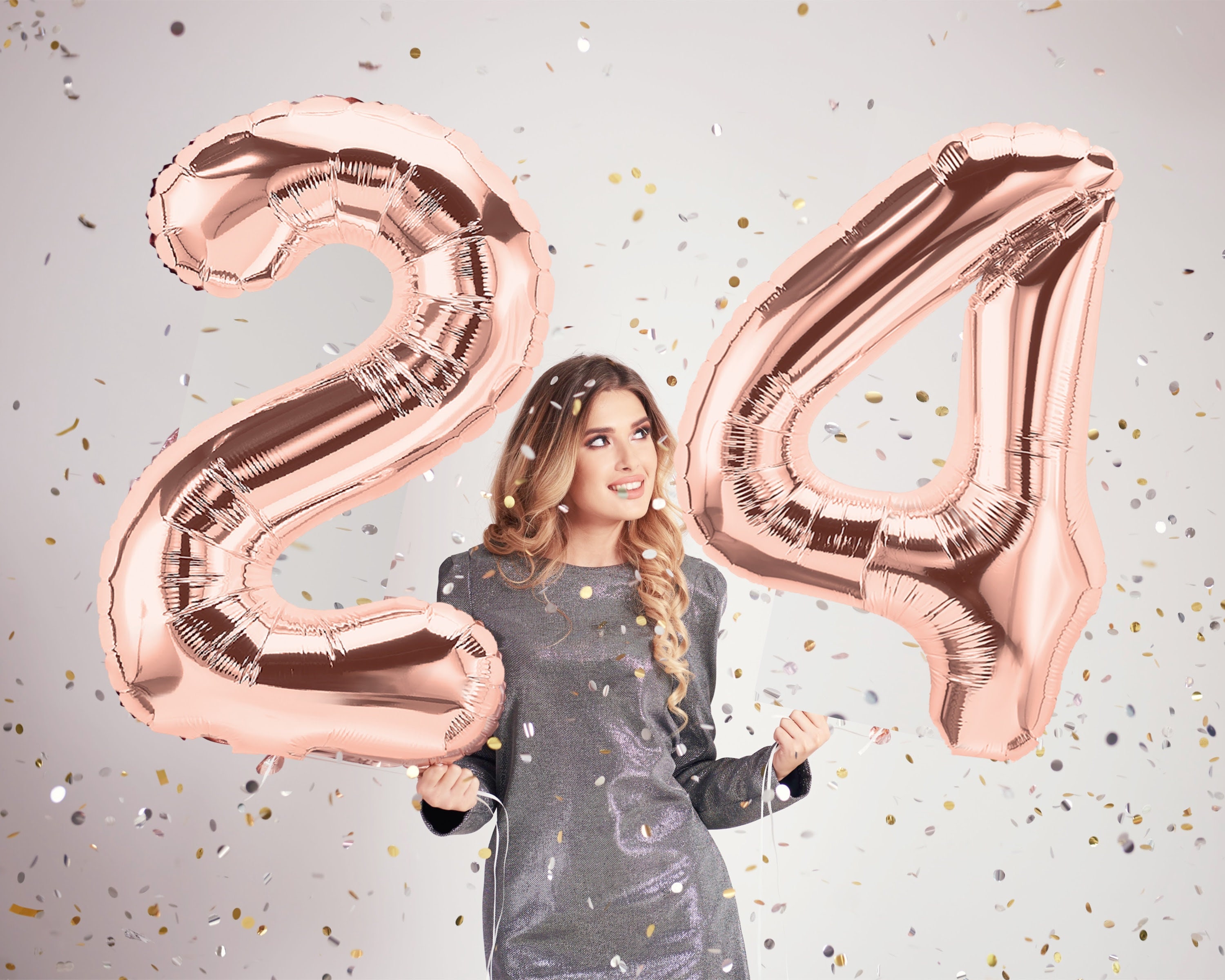 Buy Number 24 GIANT Gold Balloons 24th Birthday Balloons Online in