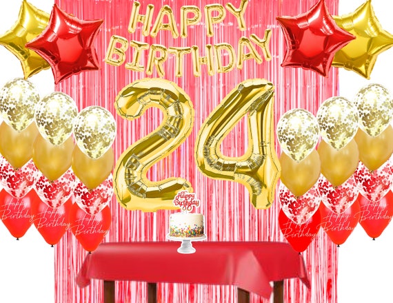 24th Birthday Balloon 24th Birthday Decorations Rose Gold 24