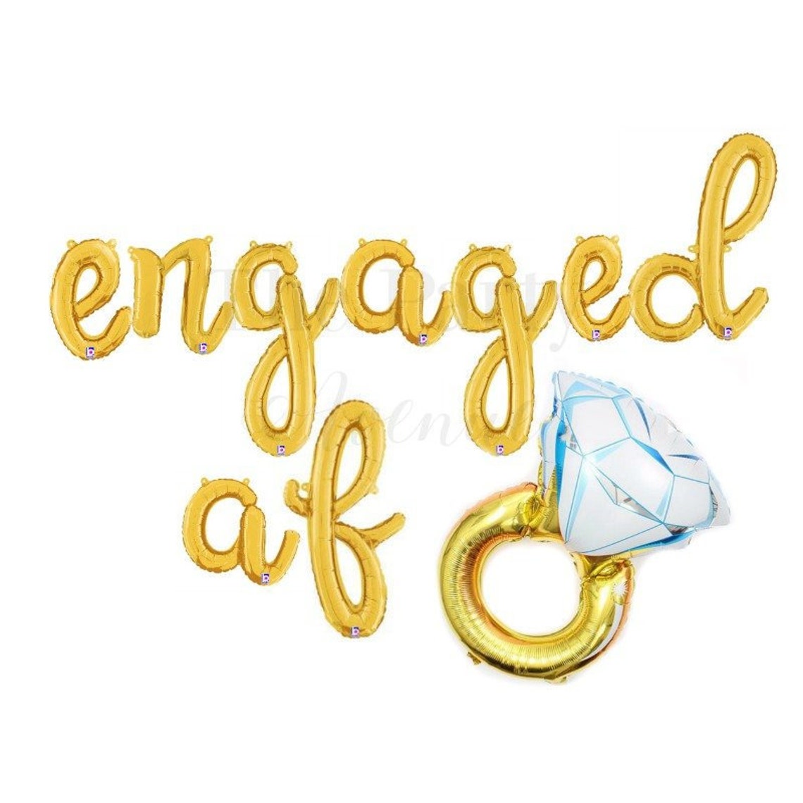 Engaged Af 14 CURSIVE Balloon Banner Engagement Party Etsy