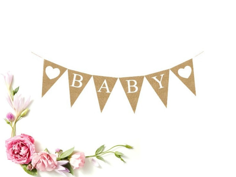 wall backdrop main table banner BABY Vintage Banner Gender Reveal baby announcement banner BABY Burlap Banner Baby shower