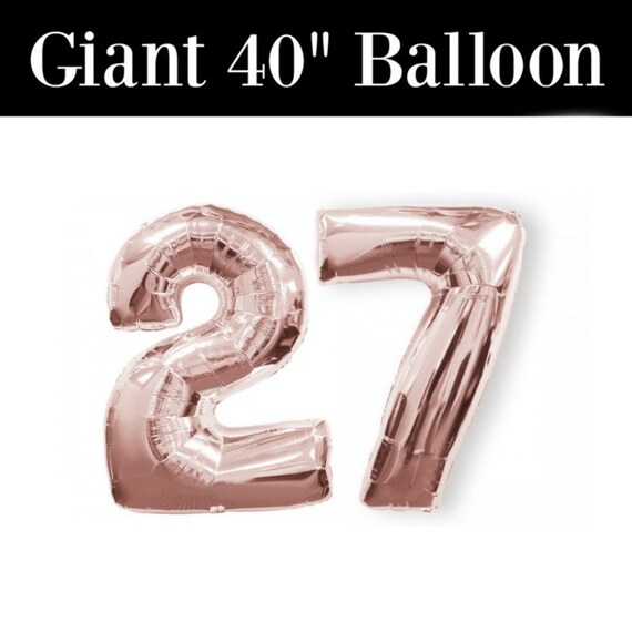 Number 27 GIANT Rose Gold 27th Birthday 