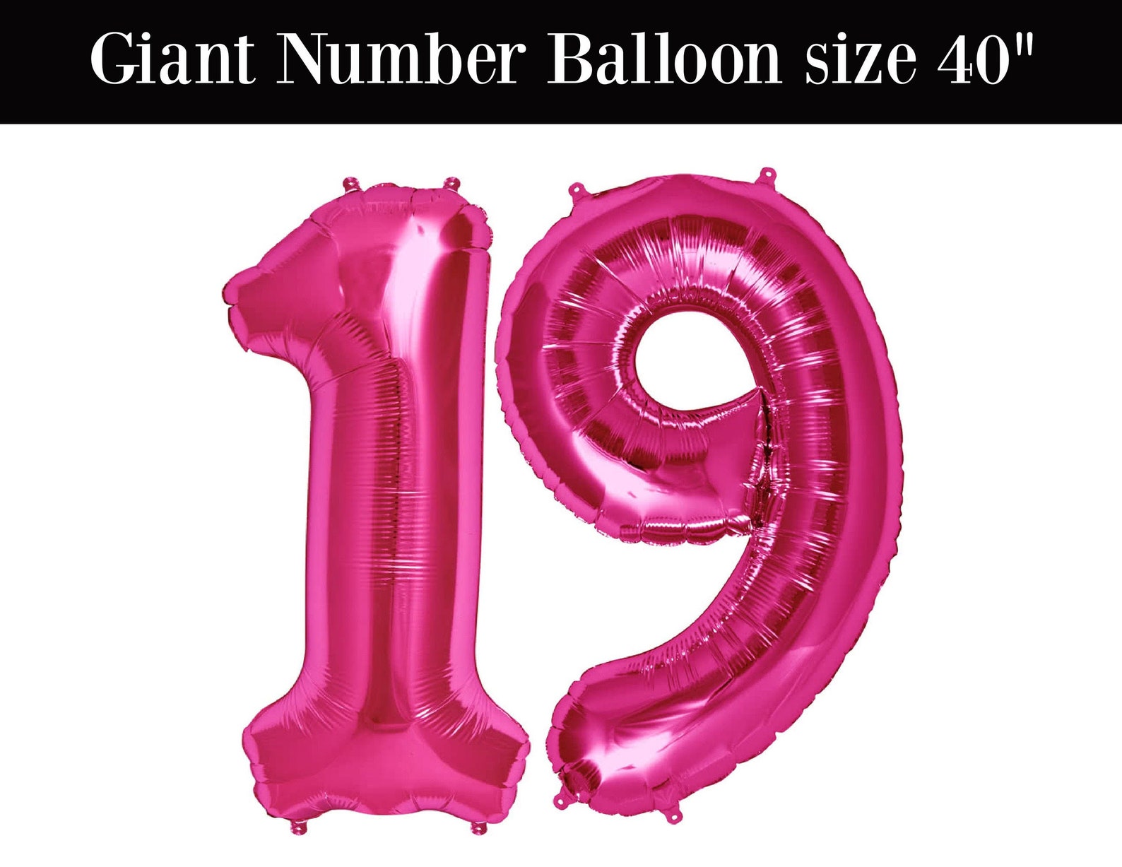 JUMBO Number 19 balloons Pink 19 balloon 40 balloons | Etsy