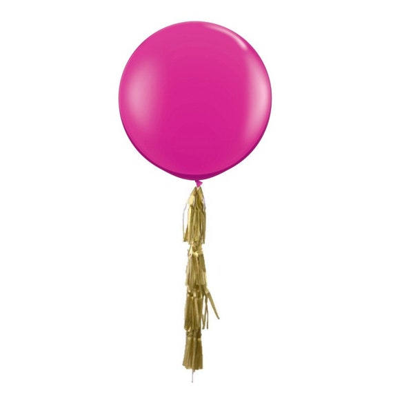 Hot Pink Giant Balloon 36 Giant Balloon Tassel Garland Gold Garland Bridal  Shower Bachelorette Balloon