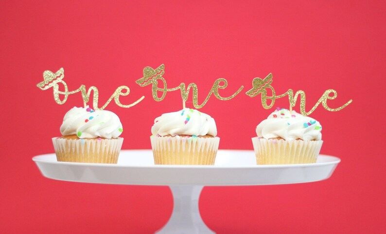 12-Pack Glitter Gold Carousel Horse Cupcake Toppers