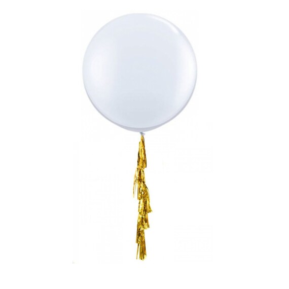 Balloon Tassels Large Gold & White Met Balloon Tassels Large Gold & White Met