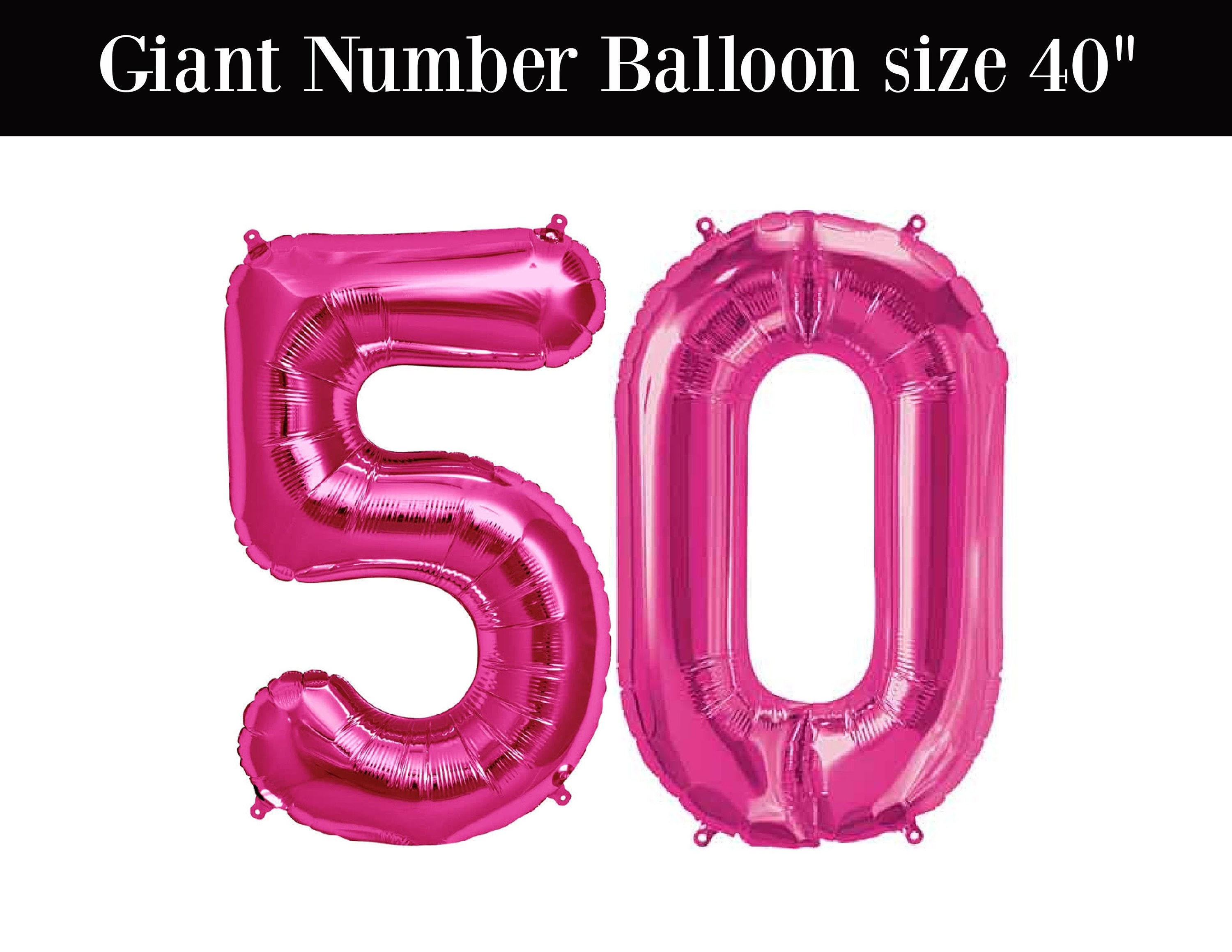 GIANT number 50 balloons Hot Pink 50 Jumbo balloons 50th birthday balloons