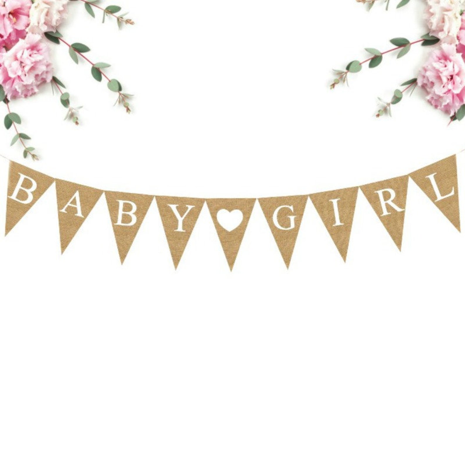BABY GIRL Burlap Banner Baby Shower Banner Baby Etsy