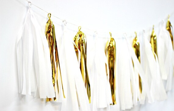 Gold and white tassel garland discount