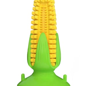 Corn Shaped Peanut Butter Chew Toy or Toothpaste Dental Stick - Durable Eco-Friendly Silicone Pet Toy