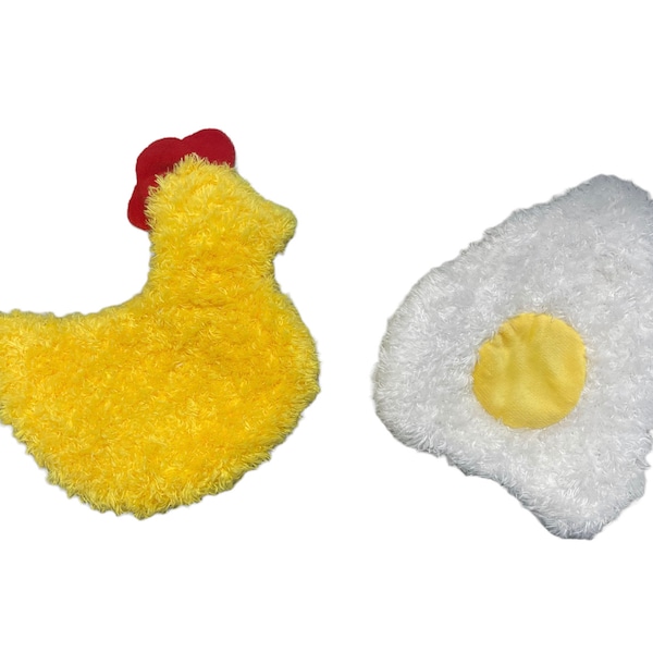 Piggy Poo and Crew Chicken and Egg Paper Crinkle Squeaker Toys