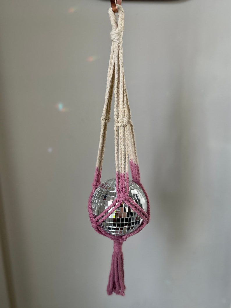 Macrame Disco Ball Hanger, Disco Ball Decor, Boho Home Decor, Macrame