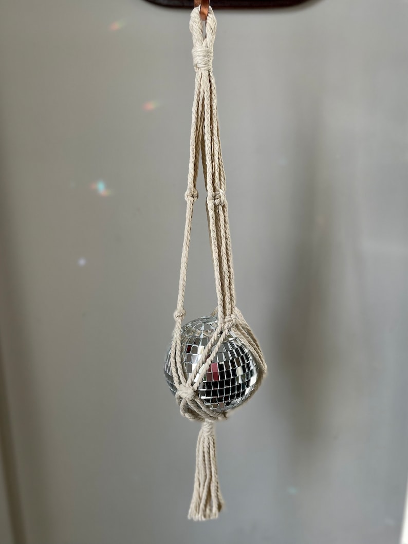 Macrame Disco Ball Hanger, Disco Ball Decor, Boho Home Decor, Macrame