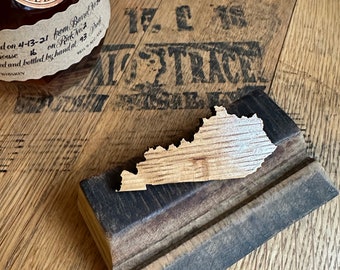 Kentucky State Lapel Pin made from reclaimed Kentucky Bourbon Barrels. Gifts for dad. Gifts for him.