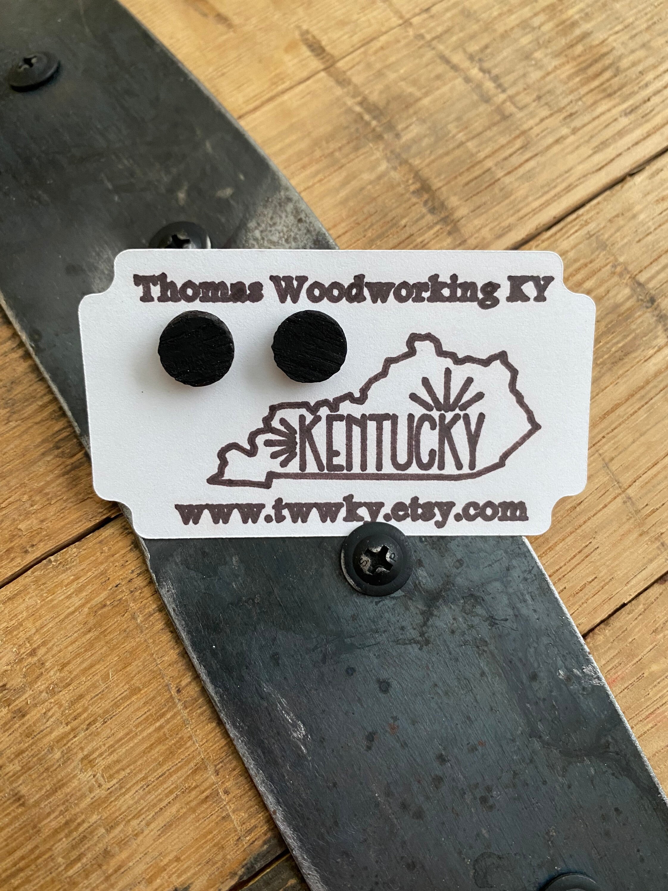 Bourbon Barrel Char Stud Earrings: Reclaimed Kentucky Bourbon Wood