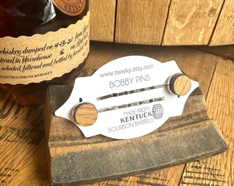 Bobby Pins made from Reclaimed Kentucky Bourbon Barrels. Handmade hair pins. Gifts for her.